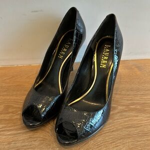 Ralph Lauren peep toe heels